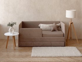 Диван-кровать Happy (капучино) в Сосновке - sosnovka.mebel-nsk.ru | фото