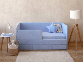 Диван-кровать Happy (васильковый) в Сосновке - sosnovka.mebel-nsk.ru | фото