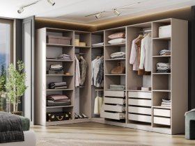 Гардеробная Эккервуд (меланж) в Сосновке - sosnovka.mebel-nsk.ru | фото