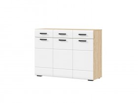 Комод 1200 КМ-01 Либерти (дуб сонома/белый глянец) в Сосновке - sosnovka.mebel-nsk.ru | фото