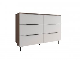 Комод 1300 Роза (орех франклин карамельный/бежевый скин) в Сосновке - sosnovka.mebel-nsk.ru | фото
