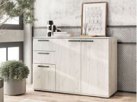 Комод Стандарт-3 NEW (дуб крафт белый) в Сосновке - sosnovka.mebel-nsk.ru | фото