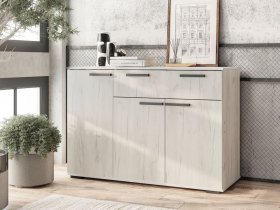Комод Стандарт-4 NEW (дуб крафт белый) в Сосновке - sosnovka.mebel-nsk.ru | фото