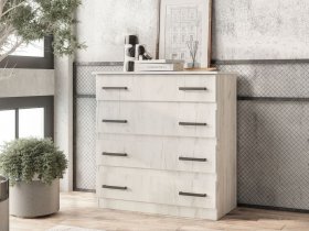 Комод Стандарт-6 NEW (дуб крафт белый) в Сосновке - sosnovka.mebel-nsk.ru | фото