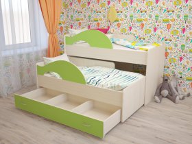 Кровать детская двухуровневая Радуга 80*160 в Сосновке - sosnovka.mebel-nsk.ru | фото