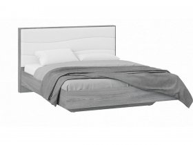 Кровать двуспальная 1,6 м «Миранда» Тип 1 (Дуб Гамильтон/Белый глянец) в Сосновке - sosnovka.mebel-nsk.ru | фото
