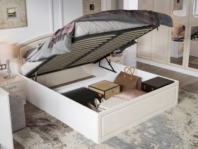Кровать двуспальная 1,6 м Венеция КРМП-160 с подъемным механизмом в Сосновке - sosnovka.mebel-nsk.ru | фото