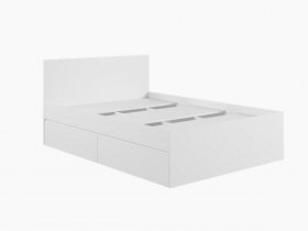 Кровать двуспальная с ящиками 1,4м Мадера-М1400 (белый) в Сосновке - sosnovka.mebel-nsk.ru | фото