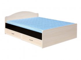 Кровать  двуспальная с ящиками 1,6м-1 (круглая спинка) в Сосновке - sosnovka.mebel-nsk.ru | фото