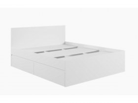Кровать двуспальная с ящиками 1,6м Мадера-М1600 (белый) в Сосновке - sosnovka.mebel-nsk.ru | фото