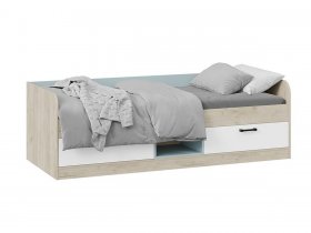 Кровать комбинированная «Оливер» Тип 1 401.003.000 (дуб крафт серый/белый/серо-голубой) в Сосновке - sosnovka.mebel-nsk.ru | фото
