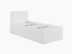 Кровать односпальная с ящиками 0,9м Мадера-М900 (белый) в Сосновке - sosnovka.mebel-nsk.ru | фото