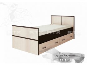 Кровать односпальная с ящиками 0,9м Сакура (BTS) в Сосновке - sosnovka.mebel-nsk.ru | фото