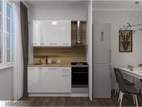 Кухонный гарнитур МДФ Выгодно и точка 1,5 м (белый глянец) в Сосновке - sosnovka.mebel-nsk.ru | фото