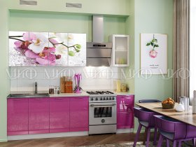 Кухонный гарнитур Орхидея (сиреневый) в Сосновке - sosnovka.mebel-nsk.ru | фото