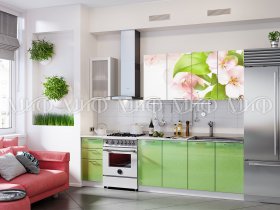 Кухонный гарнитур Яблоневый цвет в Сосновке - sosnovka.mebel-nsk.ru | фото