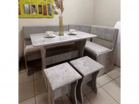 Кухонный уголок Миссия V (финдус/велюр светло-серый) в Сосновке - sosnovka.mebel-nsk.ru | фото