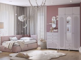 Модульная детская Милана (белое дерево/сакура) в Сосновке - sosnovka.mebel-nsk.ru | фото