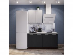 Модульная кухня Классика (белый глянец/черный) в Сосновке - sosnovka.mebel-nsk.ru | фото