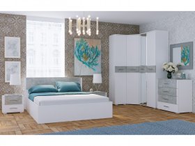 Модульная спальня Бьянка (белый/бетон) в Сосновке - sosnovka.mebel-nsk.ru | фото