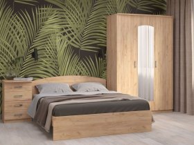 Модульная спальня Ирина (дуб крафт золотой) в Сосновке - sosnovka.mebel-nsk.ru | фото