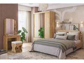 Модульная спальня Виктория-1 (дуб крафт золотой) в Сосновке - sosnovka.mebel-nsk.ru | фото