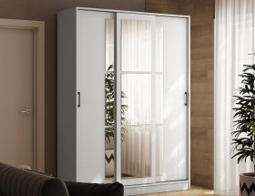 Шкаф-купе 1,6м «Стиль-2» (белый) в Сосновке - sosnovka.mebel-nsk.ru | фото