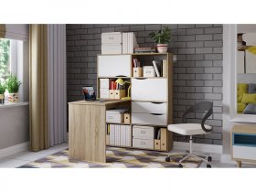 Стол письменный тип 7 (дуб сонома/белый ясень) в Сосновке - sosnovka.mebel-nsk.ru | фото
