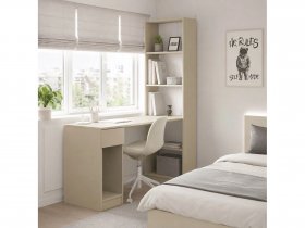 Стол письменный угловой «Лайт» 10.01 (сатин) в Сосновке - sosnovka.mebel-nsk.ru | фото