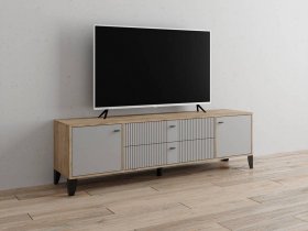 Тумба под ТВ Парус-10 (дуб крафт серый/серый) в Сосновке - sosnovka.mebel-nsk.ru | фото