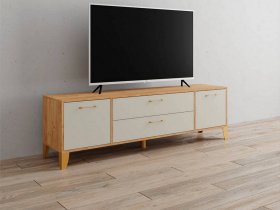 Тумба под ТВ Парус-13 (дуб крафт золотой/кашемир) в Сосновке - sosnovka.mebel-nsk.ru | фото