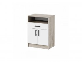 Тумба ТБ-1 Вега (дуб крафт серый/белый) в Сосновке - sosnovka.mebel-nsk.ru | фото